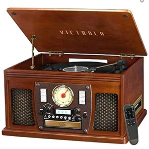 New Victrola 8 in 1 Media Player/Recorder *Vinyl/CD/Tape/Bluetooth/USB/Radio/MP3